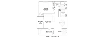 2 Bed/1 Bath Small