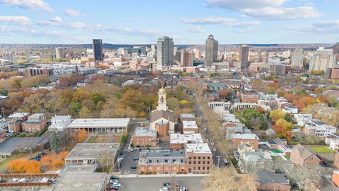 an aerial view of the city of providence