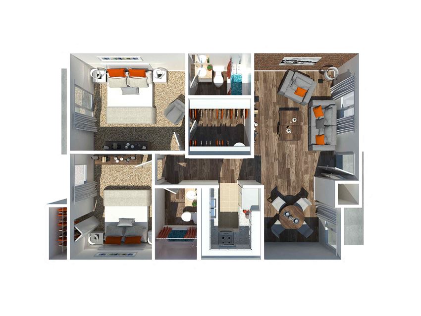 2 Bedrooms, 2 Bathrooms
