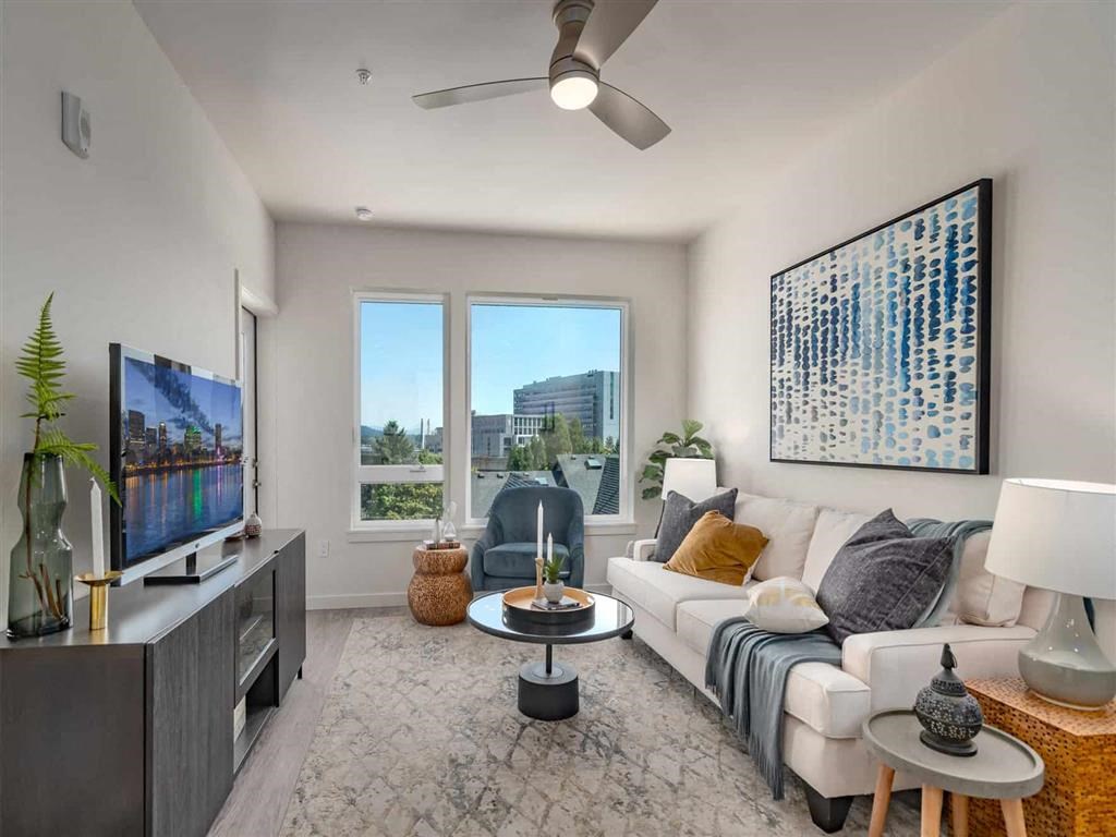 In unit air conditioning and ceiling fans at Acqua Apartments.