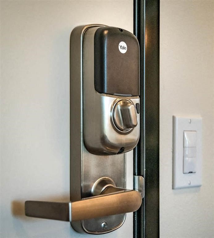 Smart home features and keyless entry at Acqua Apartments.
