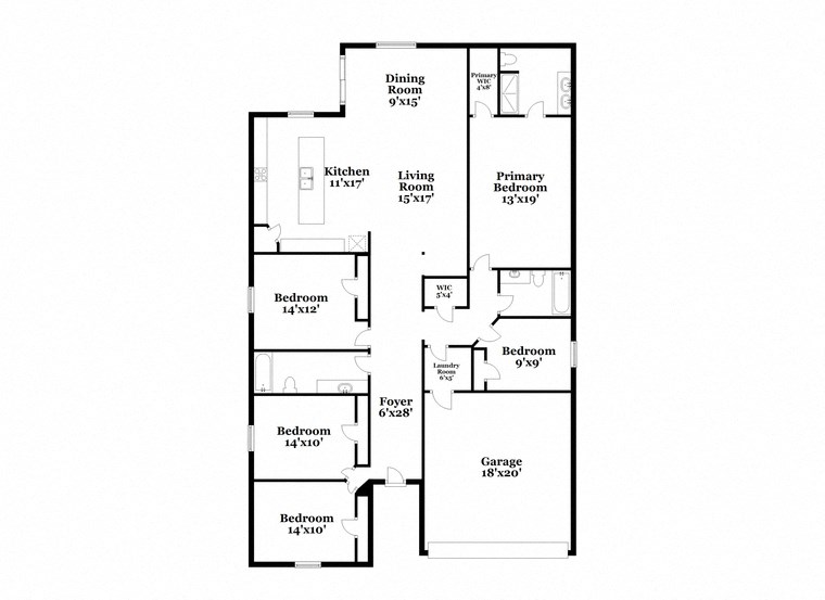 a floor plan of a house with two floors and a garage
