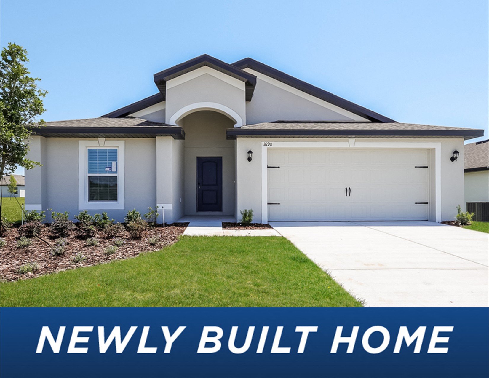 a new build home with the words newly built home on it