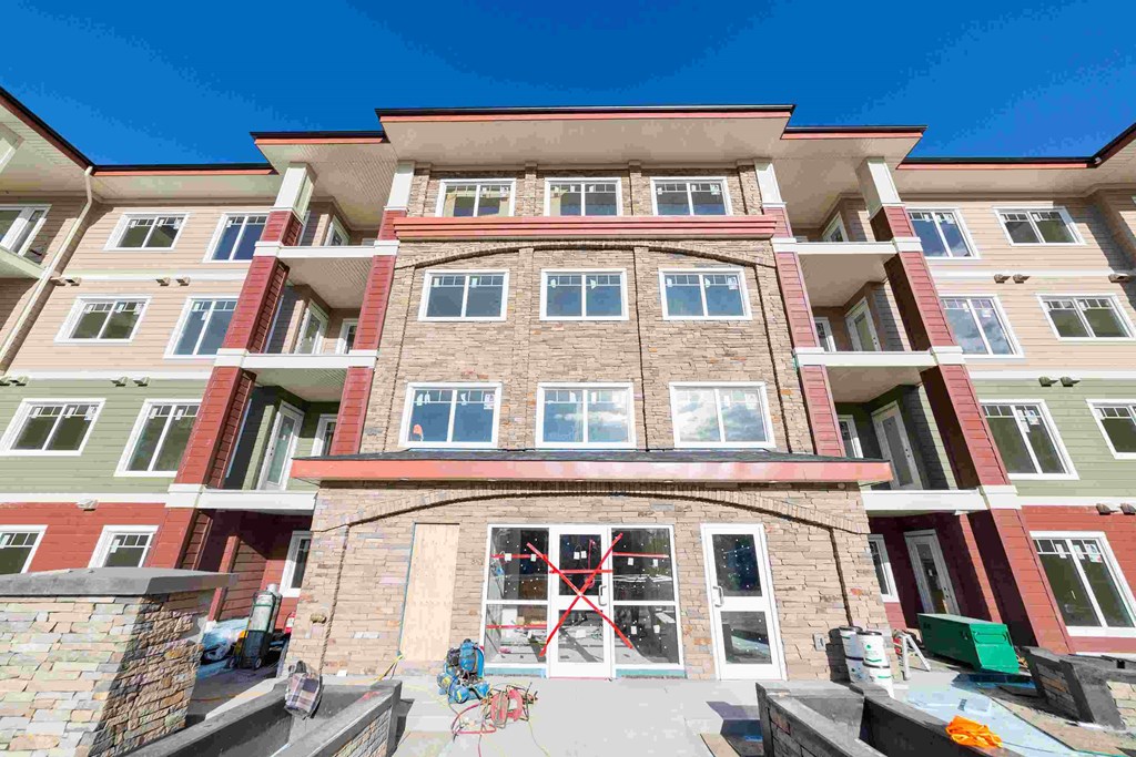 a view of a building that is being renovated