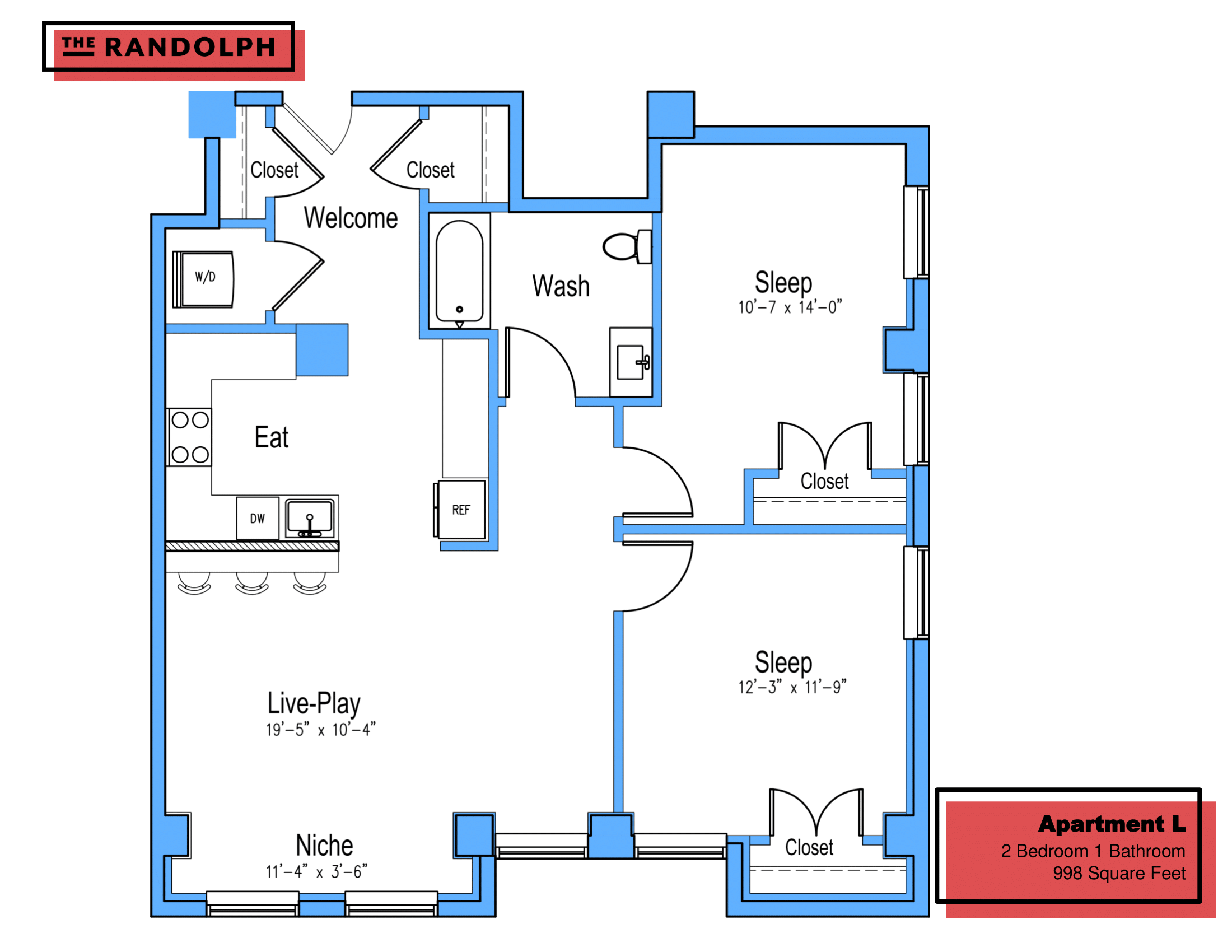 2Bed 1Bath LN