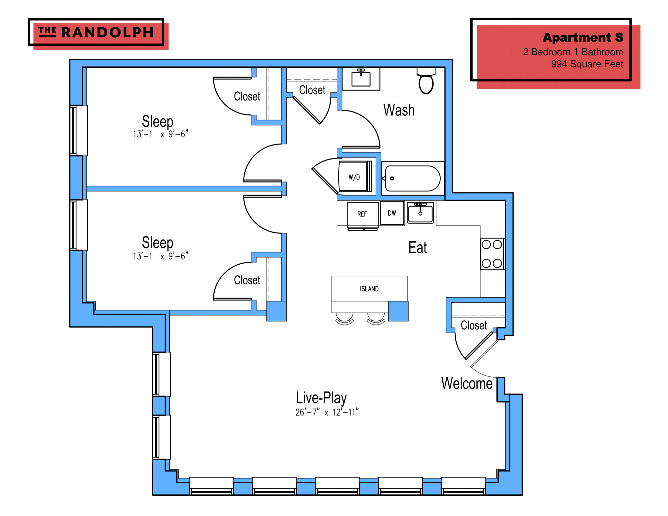 2Bed 1Bath ST