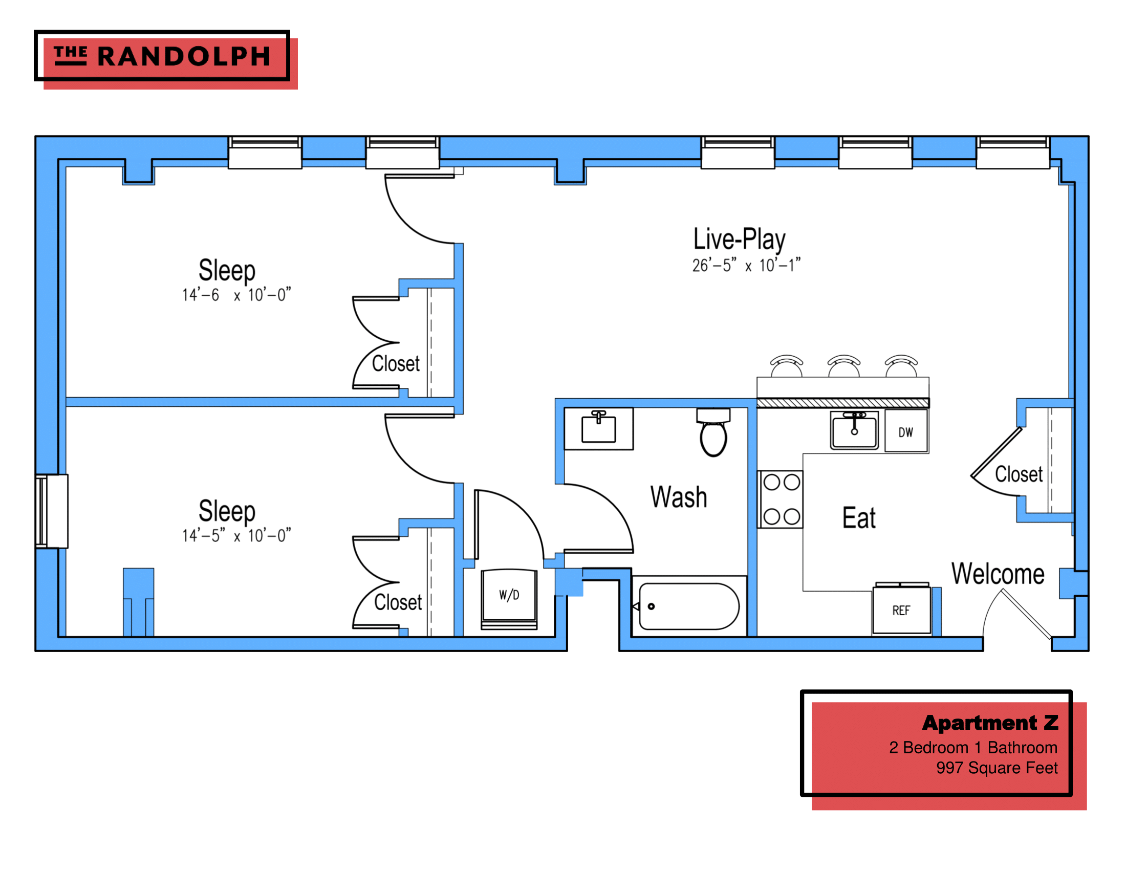 2Bed 1Bath Z