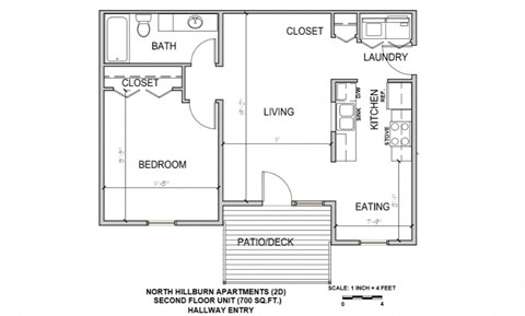 a floor plan of a small house with a bedroom and a bathroom