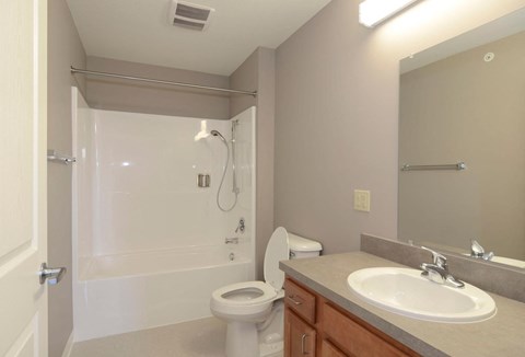 a bathroom with a sink toilet and a shower