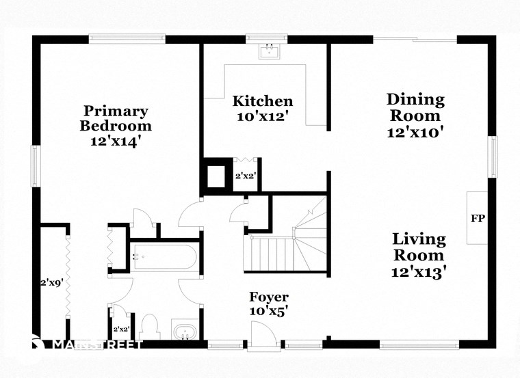 a floor plan of a house with a bedroom and a living room