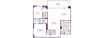 1 Bedroom + Den, 1.5 Bath 1100 SF A15 at Crystal Square, Virginia, 22202