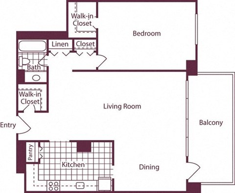 1 Bedroom, 1 Bath 914 SF A5 at Crystal Square, Virginia, 22202