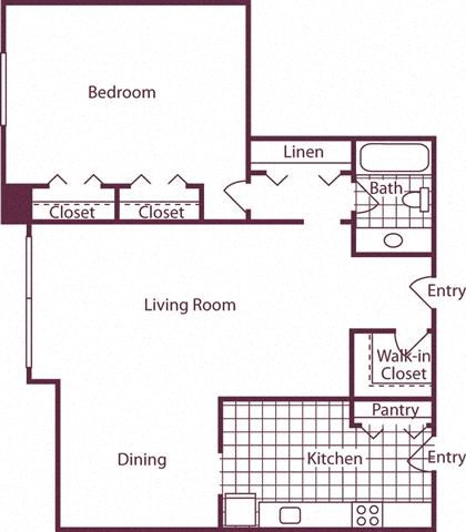 1 Bedroom, 1 Bath 905 SF A7 at Crystal Square, Arlington, VA