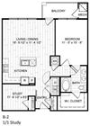 1 Bed, 1 Bath w Study -B2 Luxury 1 Bedroom Woodbridge VA Apartments