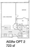 1 Bedroom, 1 Bath 728 SF A3.2