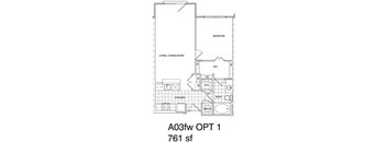 1 Bedroom, 1 Bath 761 SF A3.5