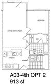1 Bedroom + Loft, 1 Bath 913 SF A3L.3
