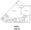 1 Bedroom, 1 Bath 735 SF A4
