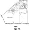 1 Bedroom, 1 Bath 868 SF A5