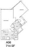 1 Bedroom, 1 Bath 714 SF A6