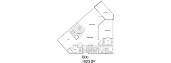 1 Bedroom + Den, 1 Bath 1023 SF B6