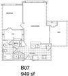 1 Bedroom + Den, 1 Bath 949 SF B7