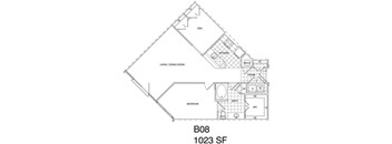1 Bedroom + Den, 1 Bath 1023 SF B8