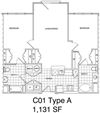 2 Bedroom, 2 Bath 118 SF C1.5