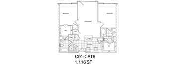 2 Bedroom, 2 Bath 1116 SF C1