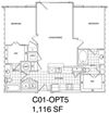 2 Bedroom, 2 Bath 1116 SF C1
