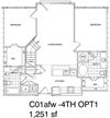 2 Bedroom + Loft, 2 Bath 1251 SF C1L