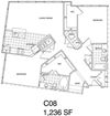 2 Bedroom, 2 Bath 1236 SF C8