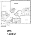2 Bedroom, 2 Bath 1038 SF C9