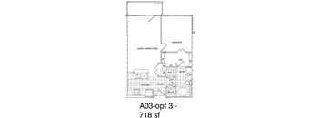 1 Bedroom, 1 Bath 718 SF KA3