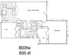 1 Bedroom + Den, 1 Bath 938 SF KB3.1