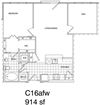 2 Bedroom, 1 Bath 914 SF KC16