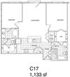 2 Bedroom, 2 Bath 1133 SF KC17