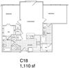2 Bedroom, 2 Bath 1110 SF KC18
