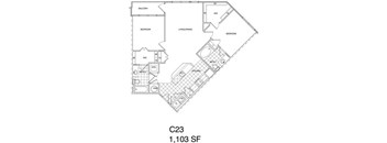 2 Bedroom, 2 Bath 1103 SF KC23