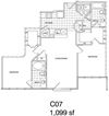 2 Bedroom, 2 Bath 1099 SF KC7