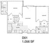 2 Bedroom, 2 Bath 1056 SF KD1