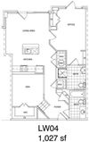 1 Bedroom + Office, 2 Bath 1027 SF KLW4