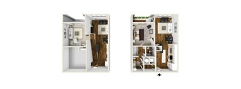 1 bedroom 1 bath The Cobblestone Loft Floor Plan at The Lincoln, North Carolina