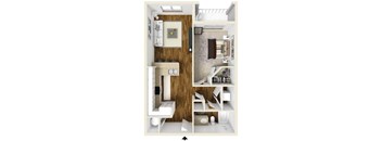 1 bedroom 1 bath The Craft Floor Plan at The Lincoln, Raleigh