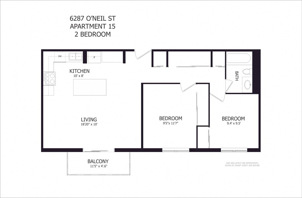 a floor plan of a unit with a bedroom and a living room
