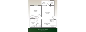 1x1 with patio/balcony