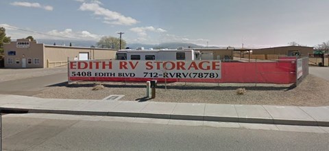 A storage facility named Edith RV Storage is shown in the image.