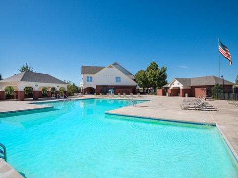 our resort style swimming pool is in front of our apartments at our community