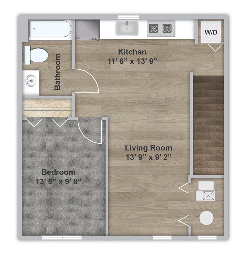 One Bedroom - Second Floor