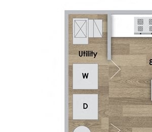 Style 105 One Bedroom - First Floor - ADA Modified - 105